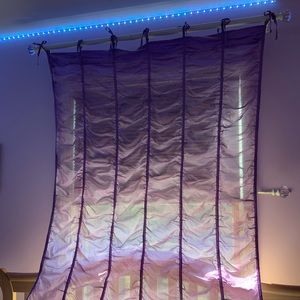 Pottery Barn ruffled single panel tie top curtains